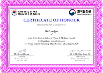 Certificate of Honour