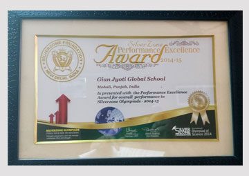 Silver Zone Performance Excellence Award for overall performance in Olympiad (2014-15)
